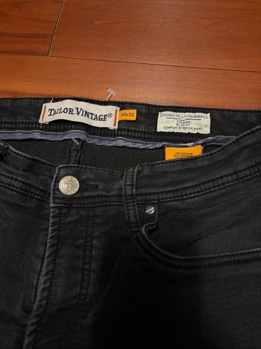 Tailor Vintage Black Slim Straight Men's Jeans Sz 34x32